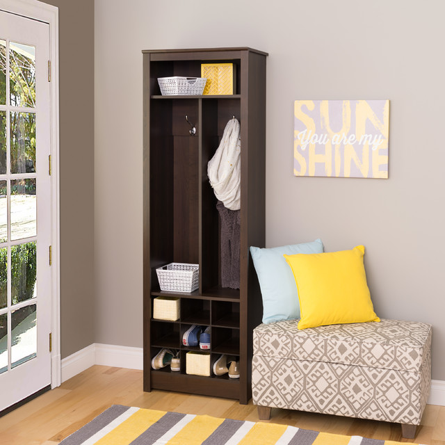 Space Saving Entryway Organizer with Shoe Storage Traditional Entrance Vancouver by Prepac Furniture Houzz