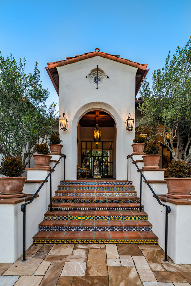 Spanish Colonial Whole House Renovation Mediterranean Entry Santa Barbara By Allen Construction Houzz