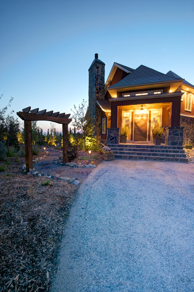 Inspiration for a mid-sized timeless front door remodel in Calgary