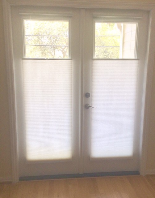 Springs Shade. Top downbottom up on French Doors 