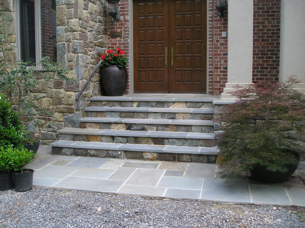 Stone Front Entry, Steps & Walkway - Traditional - Entry - DC Metro - by  THE KING'S MASONS | Houzz