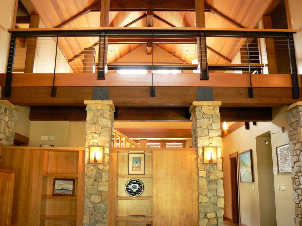 Example of a large mountain style entryway design in Seattle