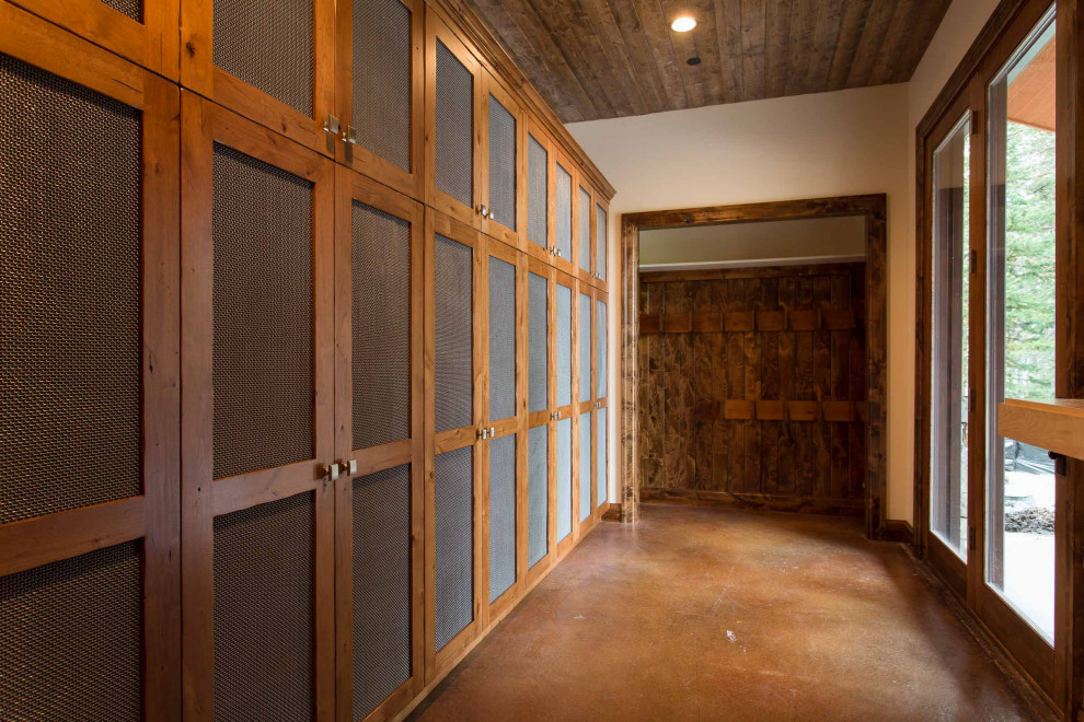 This is an example of a large rustic entrance in Salt Lake City.
