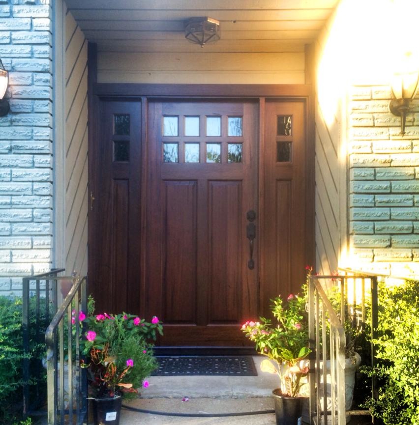 Design ideas for a large classic front door in Dallas with a single front door and a medium wood front door.