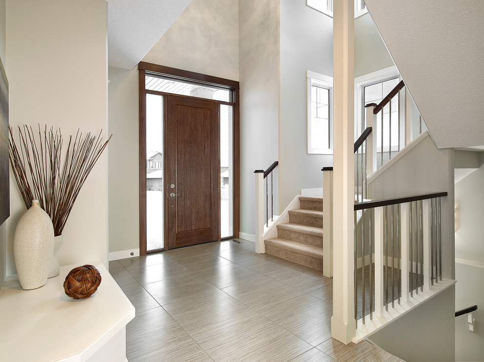 Inspiration for a contemporary entryway remodel in Edmonton