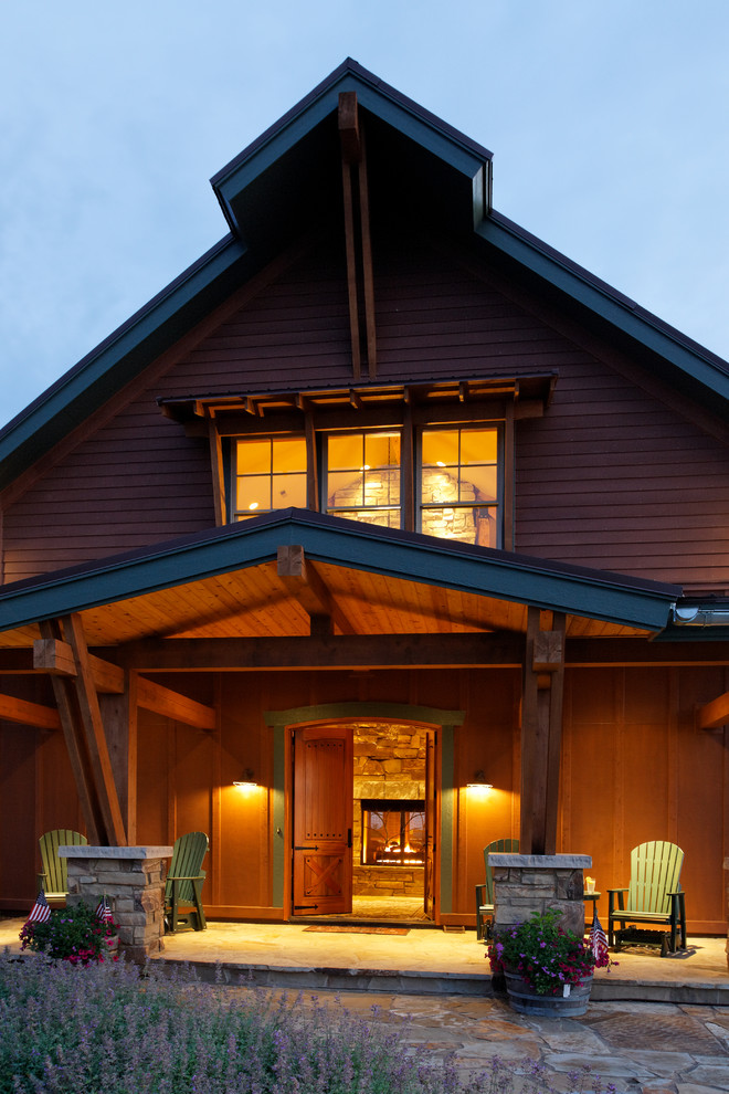 The Lodge Rustic Entry Omaha by Curt Hofer & Associates Houzz