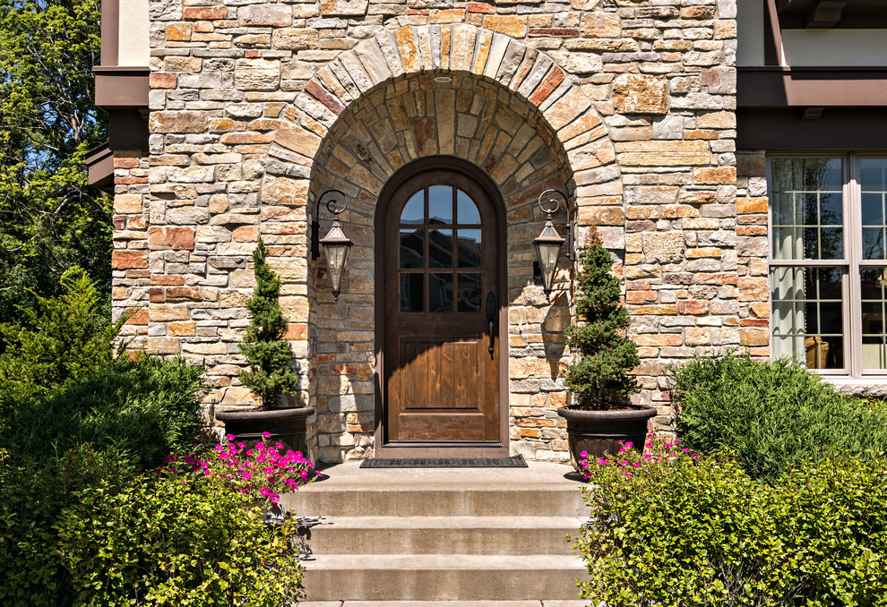 This is an example of a traditional entrance in Minneapolis with a single front door.