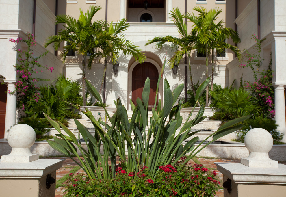 Inspiration for a mediterranean entryway remodel in Tampa