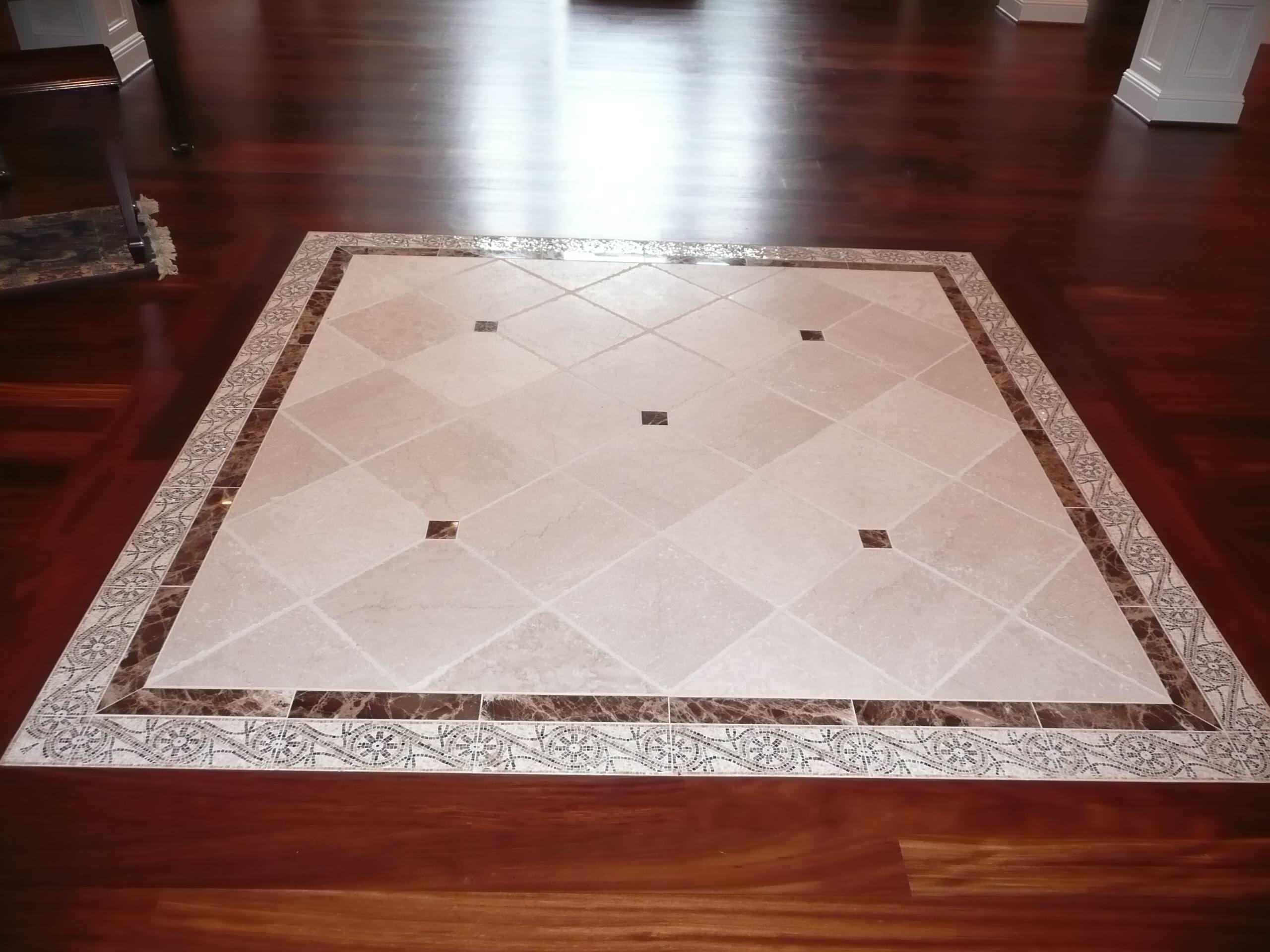 Wood Floor With Tile Inlay Houzz, Tile Inlay In Wood Floor Kitchen