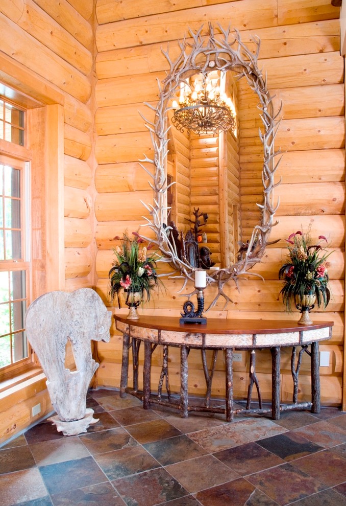 Inspiration for a rustic foyer remodel in Other