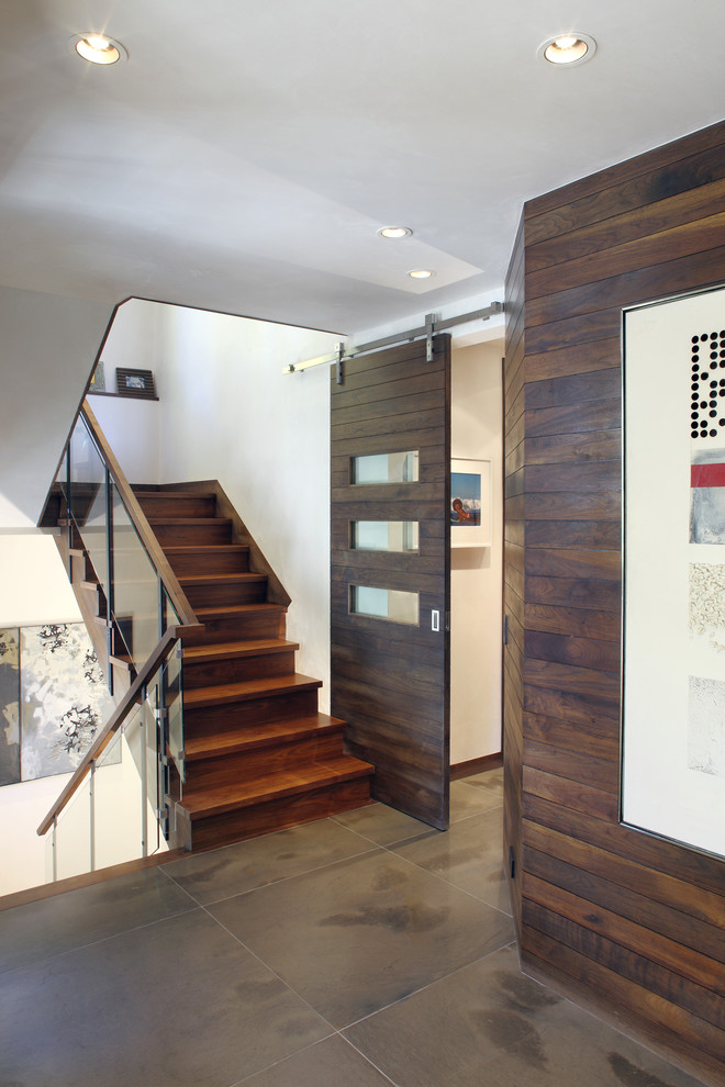 Inspiration for a contemporary entryway remodel in Denver