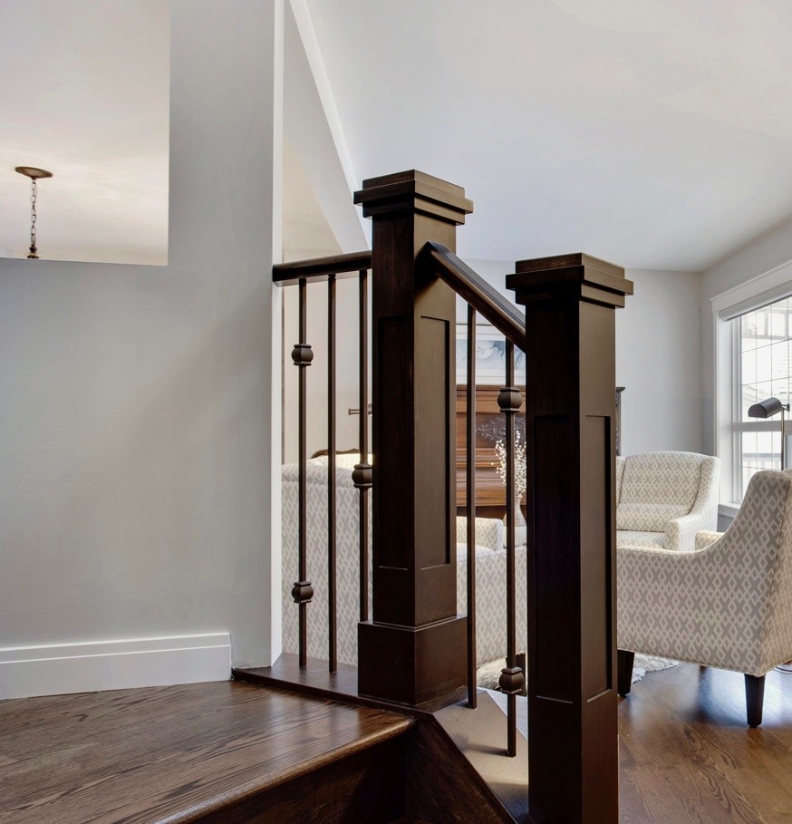 Inspiration for a small classic foyer in Other with grey walls and dark hardwood flooring.