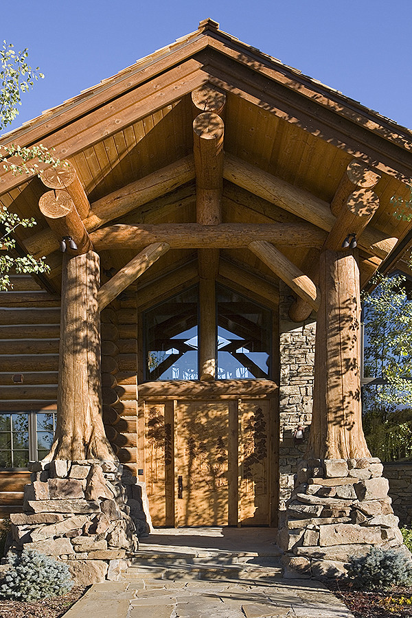 Design ideas for a rustic entrance in Jackson.
