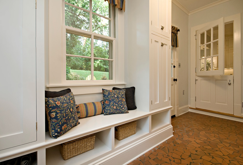 Inspiration for a classic entrance in Raleigh with a stable front door.