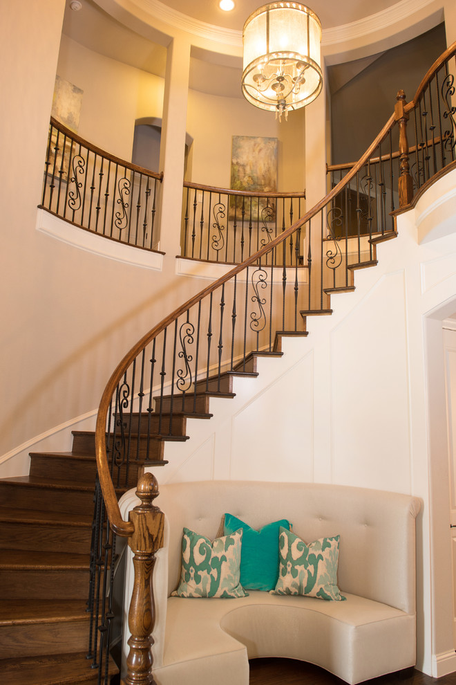 Transitional staircase photo in Dallas