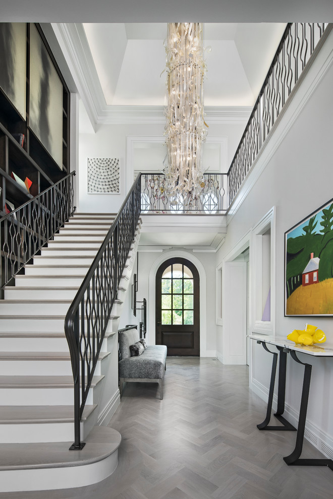 Inspiration for a transitional entryway remodel in Detroit