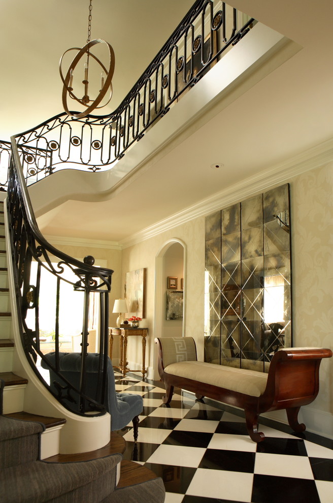 Inspiration for a classic foyer in Atlanta with beige walls.