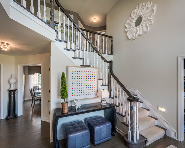 Two Story Foyer Transitional Entrance Cincinnati By Curk Interiors Decorating Den Inc Houzz Uk