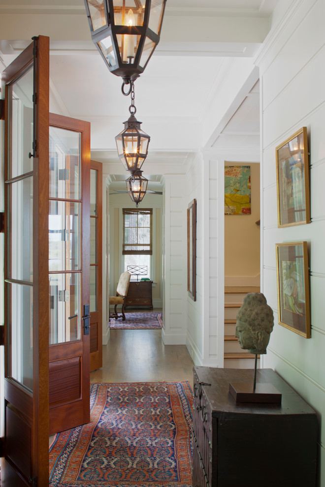 This is an example of a classic entrance in Atlanta with feature lighting.