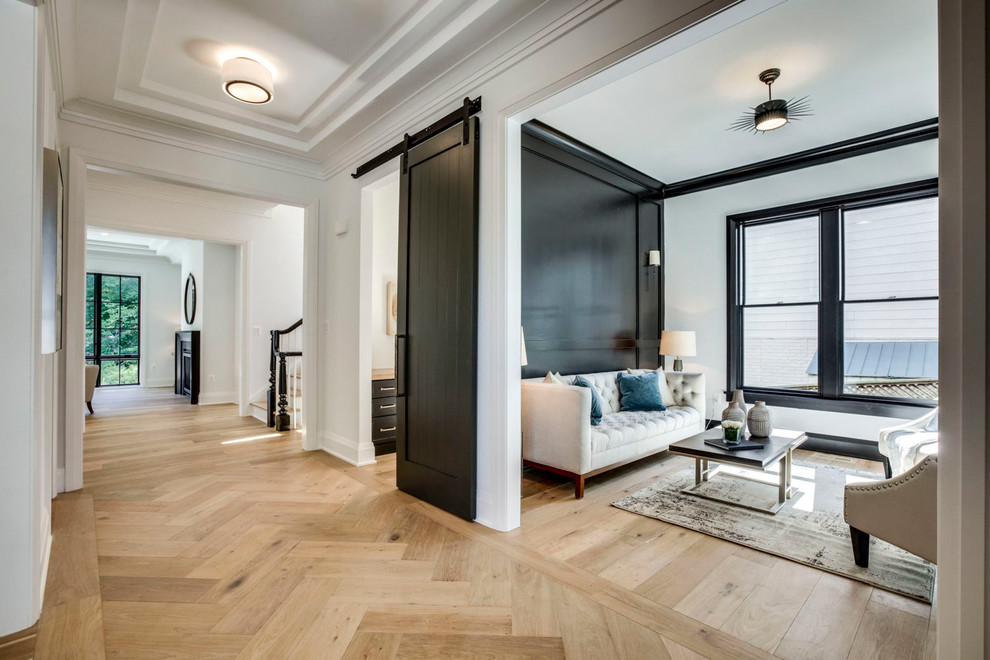 Inspiration for a traditional entrance in DC Metro with medium hardwood flooring.