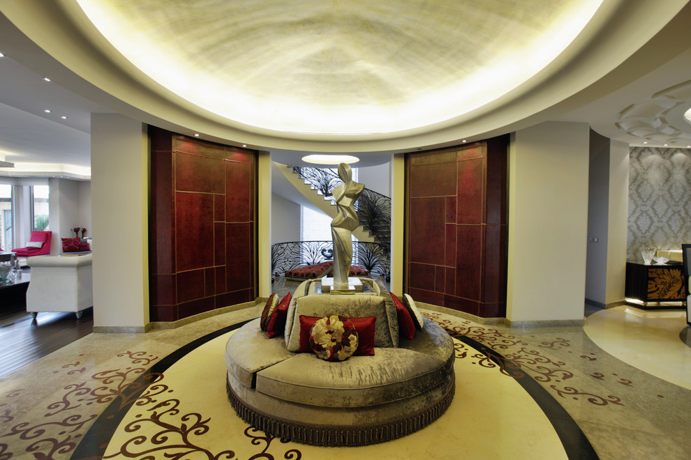 Example of a large trendy foyer design in Other