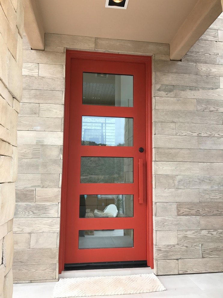 Kleine Moderne Haustür mit Einzeltür und Haustür aus Metall in Phoenix
