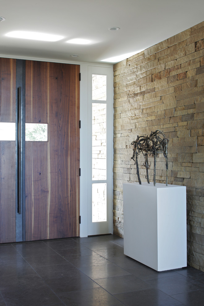 This is an example of a contemporary entrance in Kansas City.