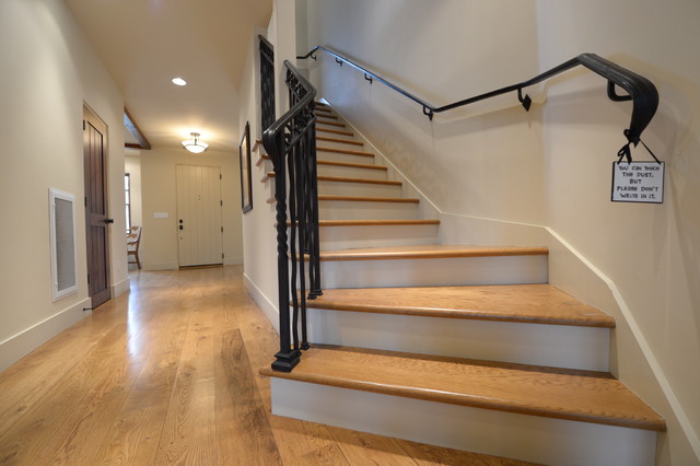 White Oak Hardwood Floor And Stairs Contemporary Entré San Francisco Av Jose Floors Houzz White Oak Hardwood Floor And Stairs, How To Do Hardwood Flooring On Stairs