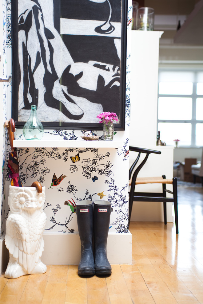 Eclectic entryway photo in New York
