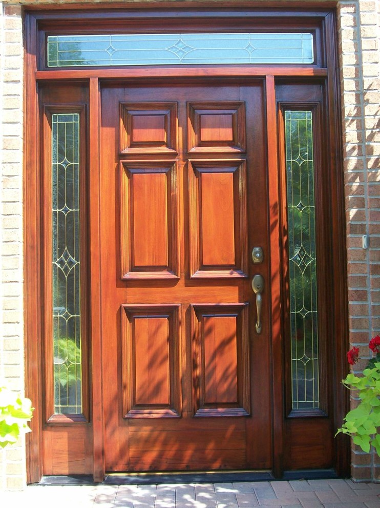 Wood Front Door Refinishing Traditional Entry Chicago by