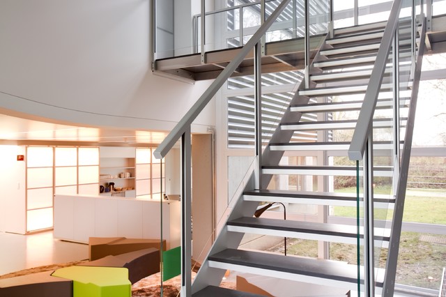 Banquete Triatleta Loza de barro Escaleras de diseño - aluminio y vidrio - Contemporáneo - Escalera -  Barcelona - de Escaleras RF Serveis | Houzz