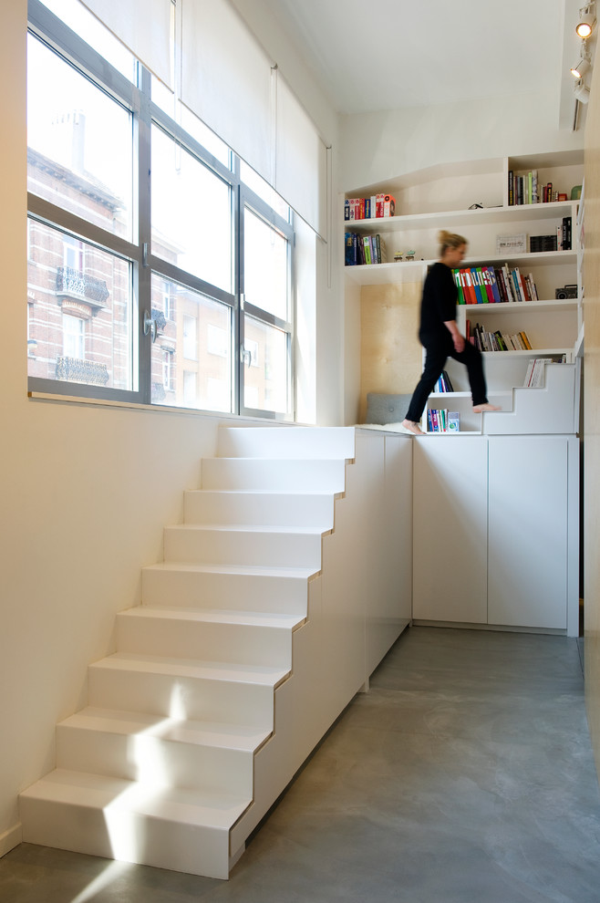 Пример оригинального дизайна: угловая лестница в стиле лофт
