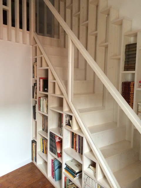 Escalier Bibliothèque - Contemporain - Escalier - Autres périmètres | Houzz