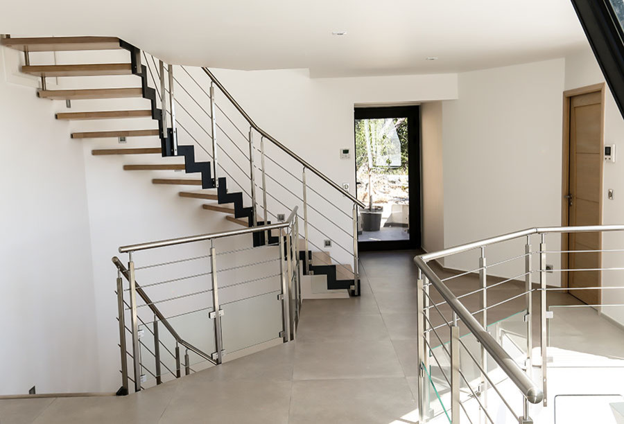 Garde-corps contemporain en inox - Contemporary - Staircase - Nice - by