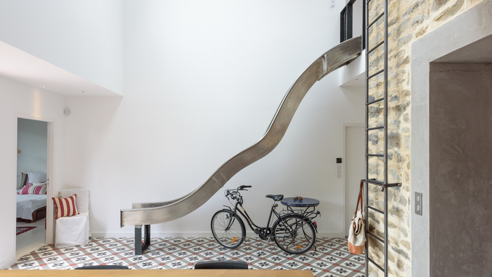 Inspiration for a mid-sized contemporary staircase remodel in Other