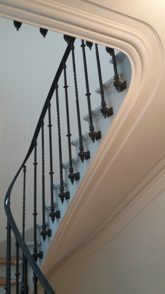 Renovation De Cage D Escalier Paris Transitional Staircase Paris By Damour Habitat Houzz