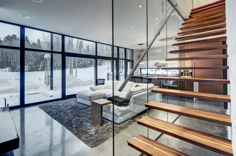 Contemporary staircase in Montreal.