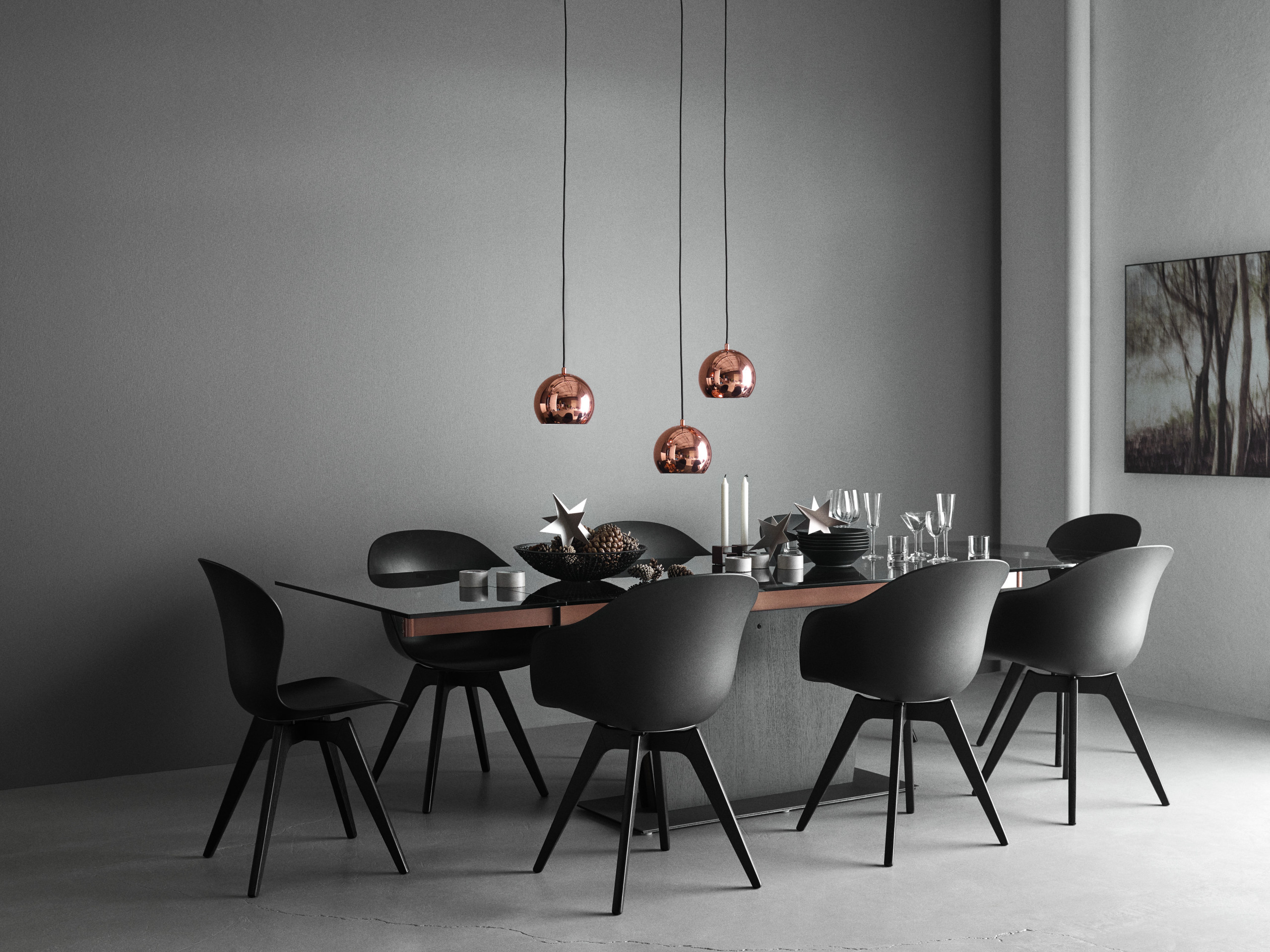 Dunkles Esszimmer mit modernen Leuchten - Contemporary - Dining Room -  Frankfurt - by BoConcept Frankfurt | Houzz