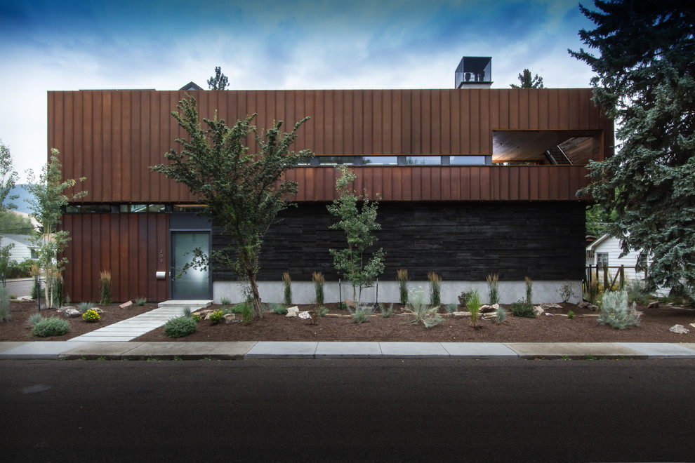 Inspiration for an industrial exterior home remodel in Seattle