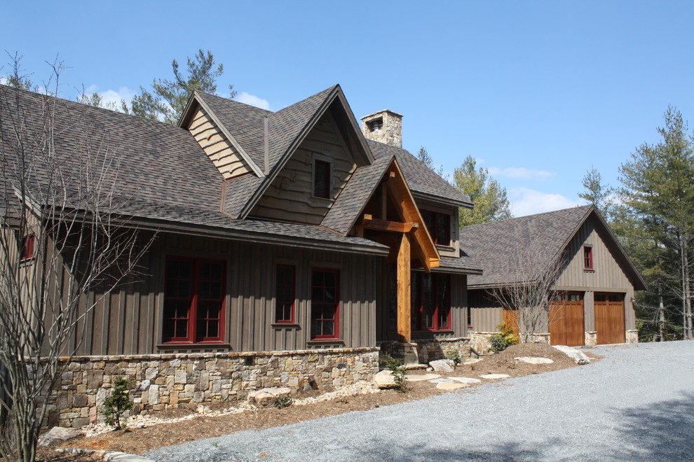 This is an example of a rustic house exterior in Charlotte.