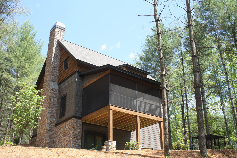 Inspiration for a rustic exterior home remodel in Charlotte