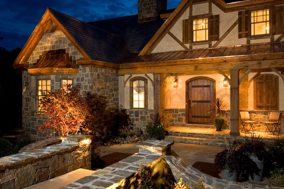 Inspiration for a rustic exterior home remodel in New York