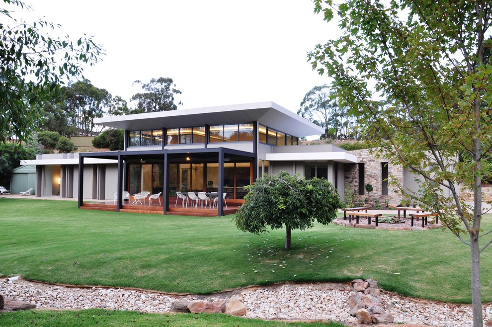 Großes, Einstöckiges Modernes Haus mit Flachdach in Adelaide