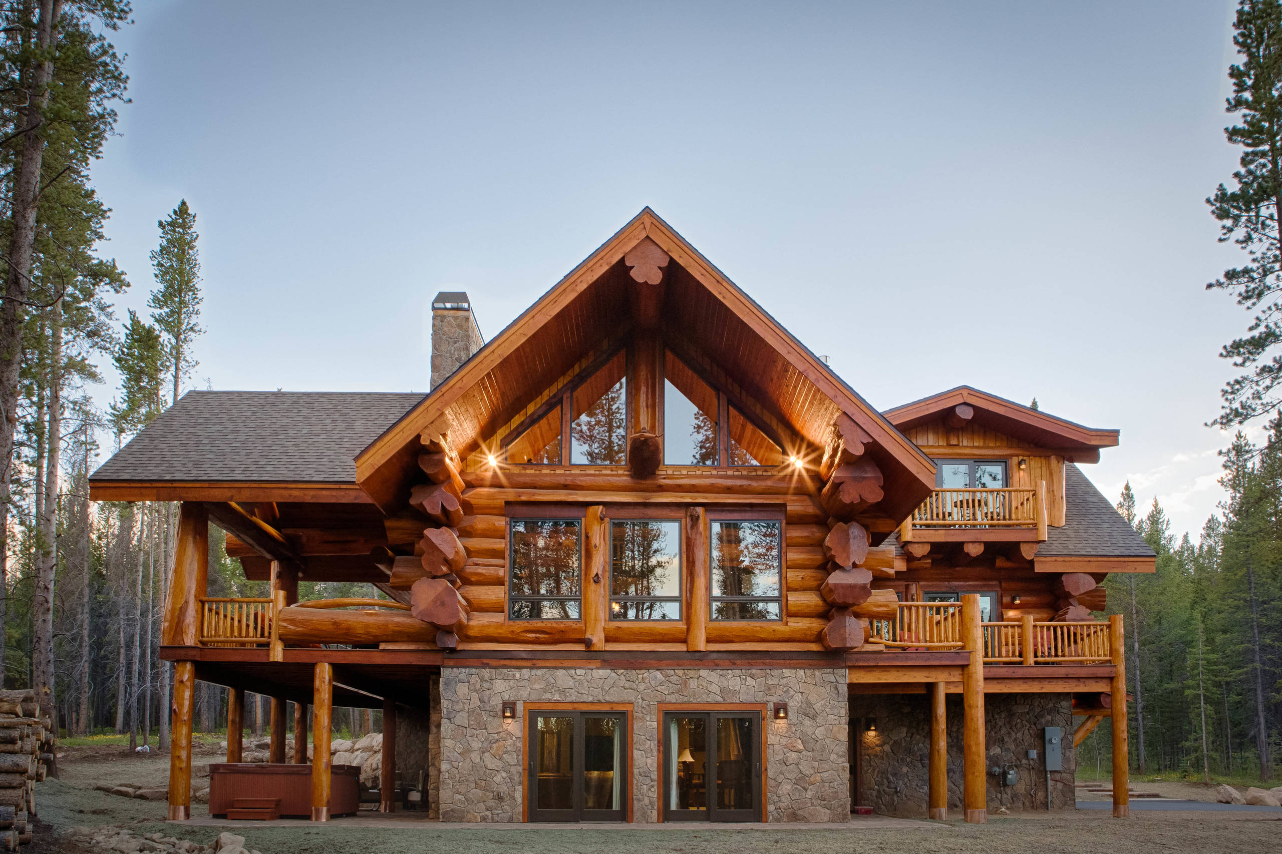 13 Parade Home Moose Ridge Cabin Log Home Rustic Exterior Denver By Mountain Log Homes Interiors Houzz