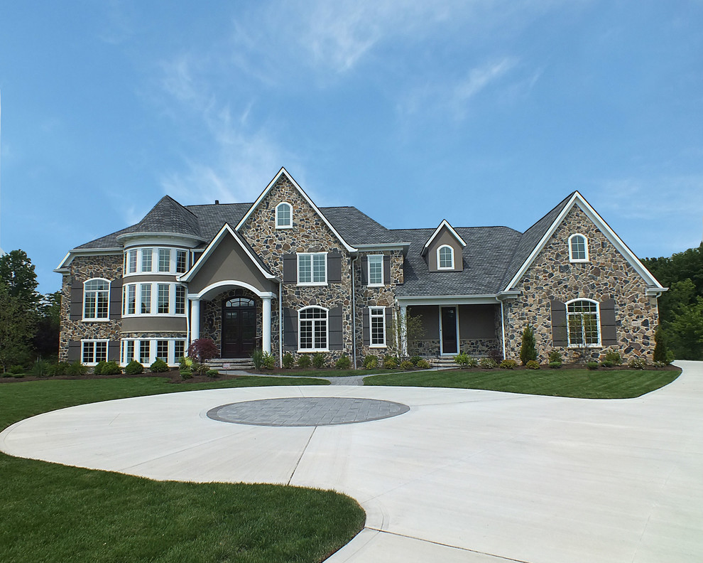 Transitional exterior home idea in Cleveland