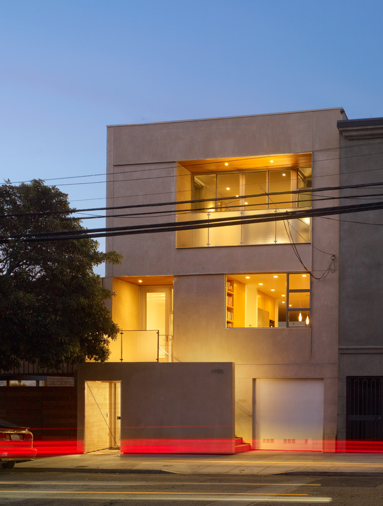 Contemporary three-story exterior home idea in San Francisco