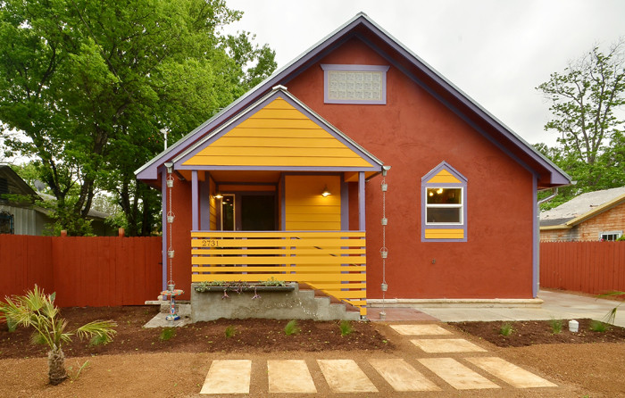 This is an example of an eclectic house exterior in Austin.