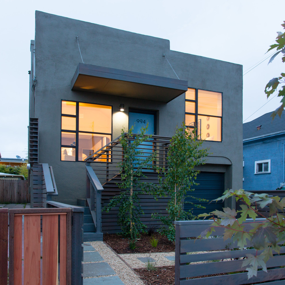 Modern bungalow house exterior in San Francisco.
