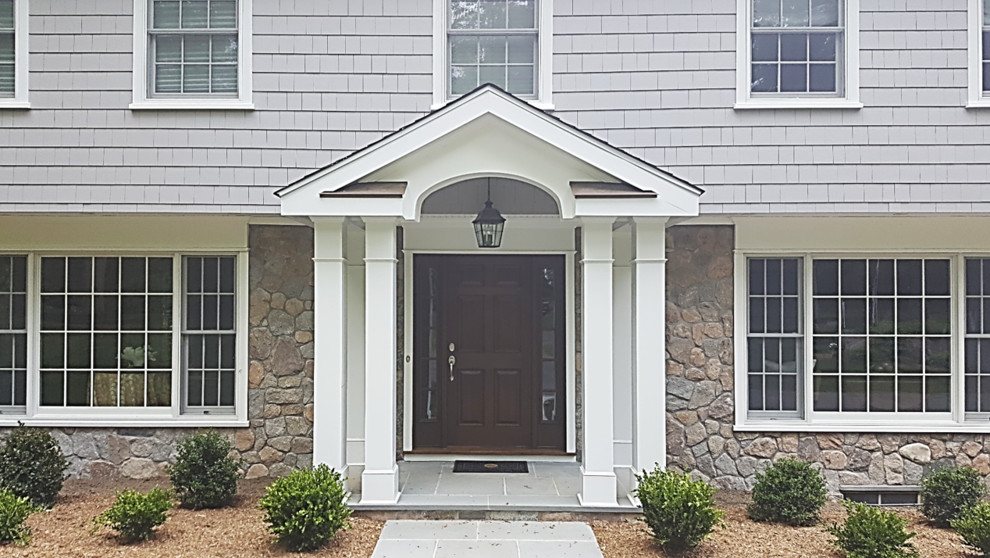 7" Light Mist Individual HardieShingle with Arctic White HardieTrim