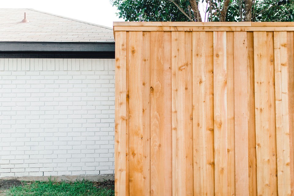 8' Privacy Fence, Cedar Pickets with trim Rowlett, Texas Modern